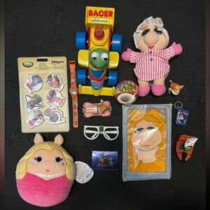 Miss Piggy Kermit Lot Vintage New The Muppets Used